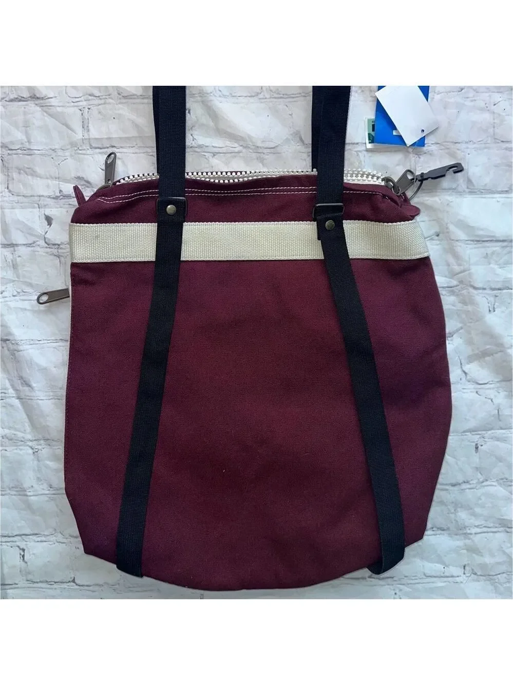 NWT Kavu Maroon Canvas Tote Backpack Bag